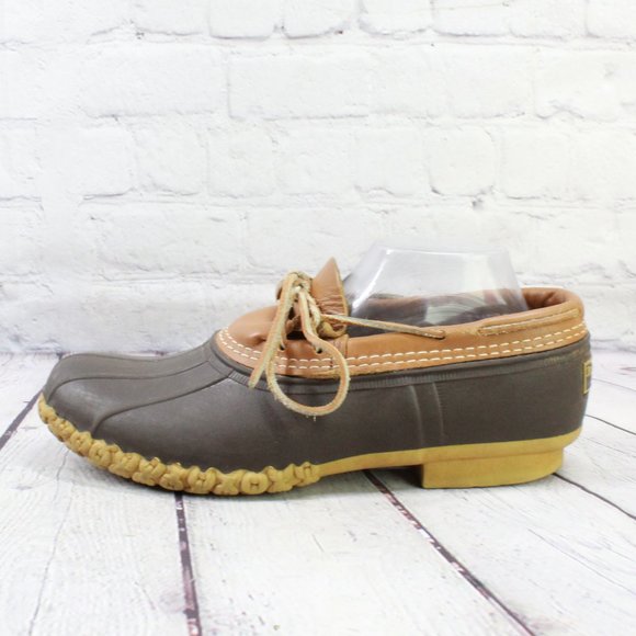 L.L. Bean Other - LL BEAN Brown Unlined Low Rubber Leather Ankle Duck Boots Size 10 N